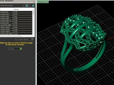 STL 3DM Women Ring Womens Ring Diamonds With Stone Model 3D print model