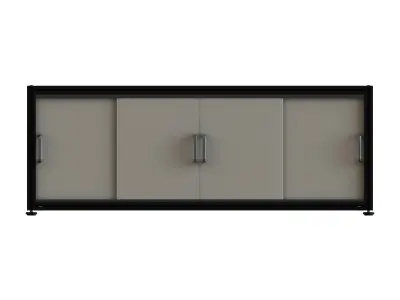 Aluminum Storage Cabinet with Sliding Doors 3D model