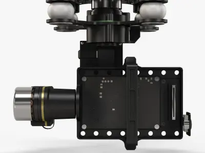 DJI Zenmuse H4-3D gimbal for GoPro Hero3-4 Low-poly 3D model