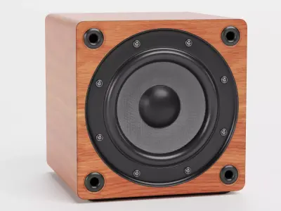 Subwoofer V1 - Universal Wooden Audio System Low-poly 3D model