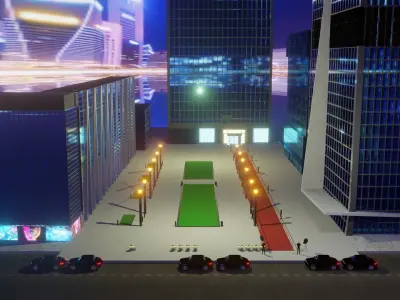 red carpet event Low-poly 3D model