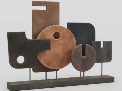 Decorative Set Vol 03 Abstract Sculptures Free 3D model