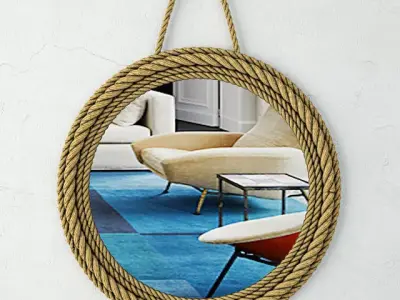 Round Jute Mirror by ZARA HOME 3D model