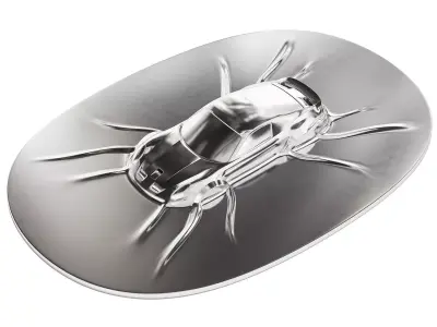 Porsche 911 GTS wall sculpture 3D model