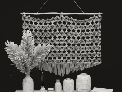 Boho decorative set 3D model