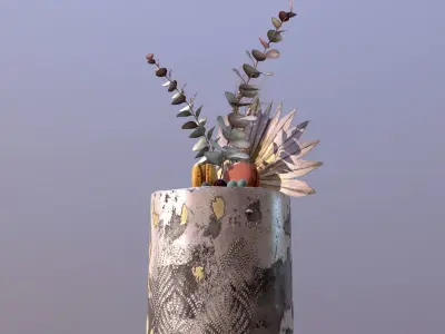 Luxury Golden Buttercream Cake Low-poly 3D model