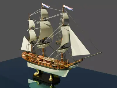 Frigate Model a Hobby and Unique Interior Decoration 3D print model