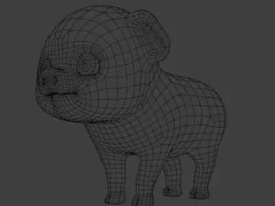 Stylized Baby Pig 3D Model 3D model