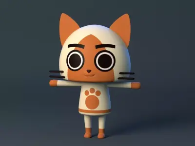 Monster Hunter Pet Cat cartoon rise world aibo game CAPCOM 3D model