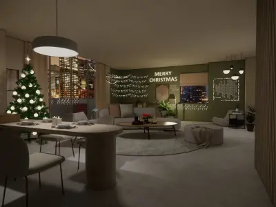 Living room 3D model 8