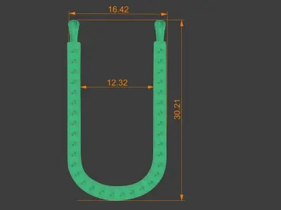 Diamond U Pendant Gold Silver Platinum Luxury Jewelry 3D print model