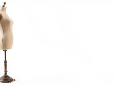 Vintage Dress Form Mannequin with Adjustable Bronze Base Low-poly 3D model