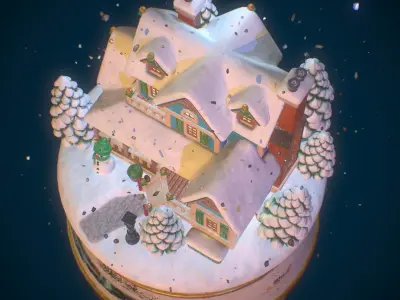 Snowglobe Christmas PBR Low-poly 3D model