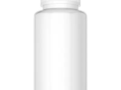White Bottle with Label 3D model