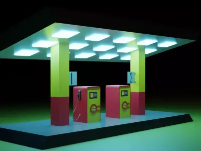 The Filling Station 01 Low-poly 3D model