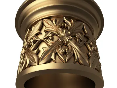 Carved Capital 1403 Low-poly 3D model