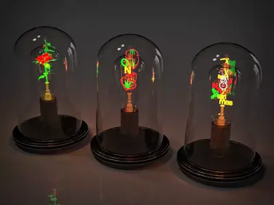 Neon Decoration Lamp Collection 3D model