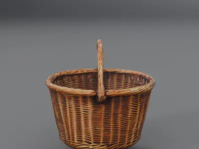 straw basket 3D model