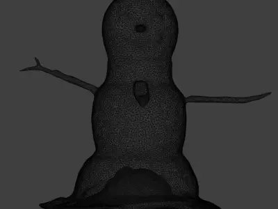 Realistic high quality winter Snowsculpture - Snowman 3D model