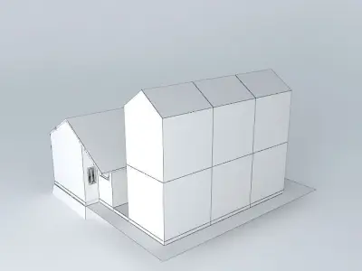 Celeban building with awning Free 3D model