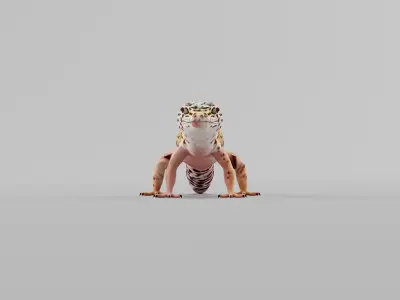 Leopard Gecko Low-poly 3D model