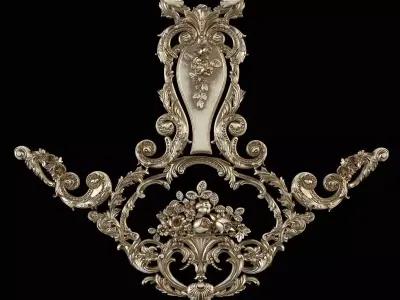 Cartouche ornate wall sconce 3D model