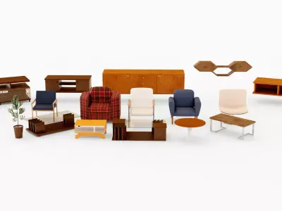 Mega indoor furniture pack 3D Model Collection