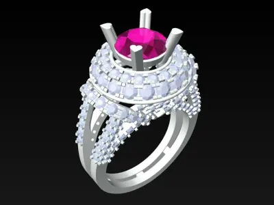 Diamond Ring - Womens Rings - N3488 3D print model