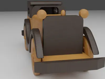 Real life size wooden car decor 3D model