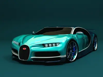 Bugatti Chiron Low-poly 3D model