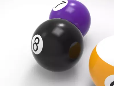 Billiard Balls Low-poly 3D model purchase