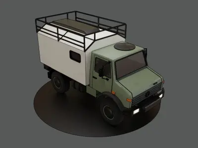 Truck 4x4 Carton Low-poly 3D model