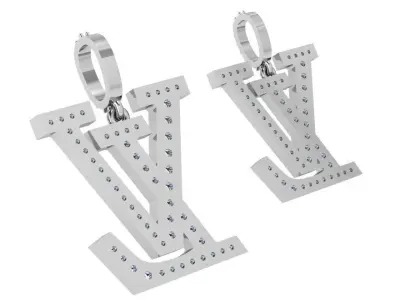 Fashion Diamond Earring 4346 3D print model