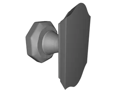 Crystal Privacy Door Knob with Traditional Arch Rose 3D model