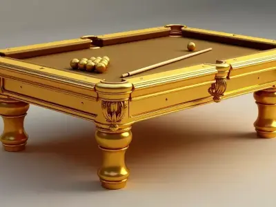 Golden Billiard Table 3D Model 3D print model