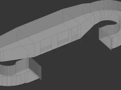 Masterscene of a Windtunel for Vehicles Low-poly 3D model