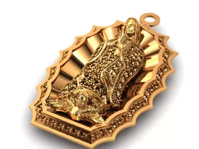 Our lady of guadalupe Pendant-Dije virgen maria Saint mary charm 3D print model