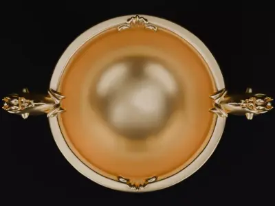 Golden Dragon Bowl 3D model Chinese Ornament bowl for printing 3D print model