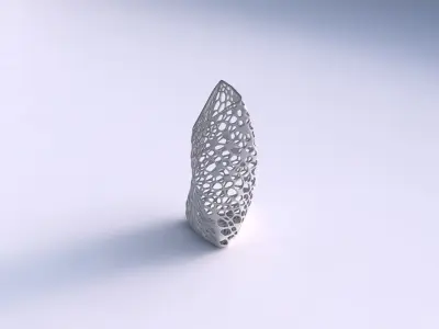 Vase twist tipped triangle with dense organic lattice 3D print model