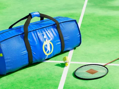 Badminton set Low-poly 3D model