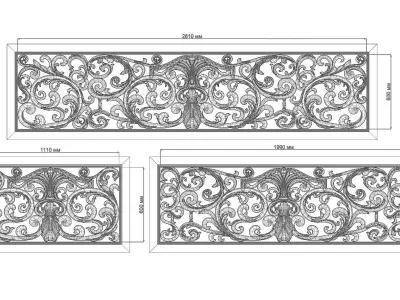Balcony railings Low-poly 3D model