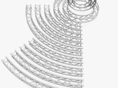 Circle Square Truss Modular Collection - 10 PCS Modular 3D model