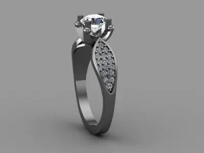 Diamond ring jewelry for woman 3D print model