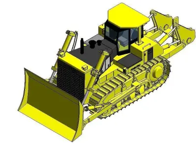 KOMATSU Crawler Dozer-01 Low-poly 3D model