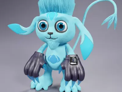 Cute Lion Low-poly 3D model