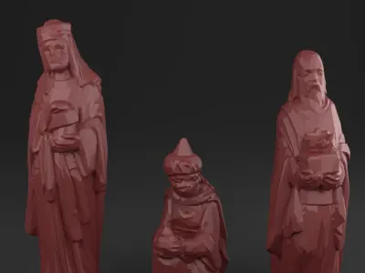 Christmas Figurines - 3 Kings Low Poly 3D print model