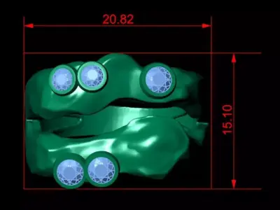 Colored Gemstone Ring- Stone Inspired Design 3D print model