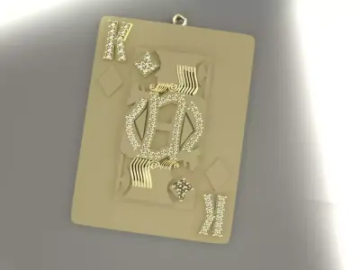 King of Diamonds Gold Pendant Jewelry Silver Platinum Luxury 3D print model
