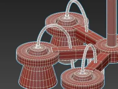 liustra light chandelier wood 3D model