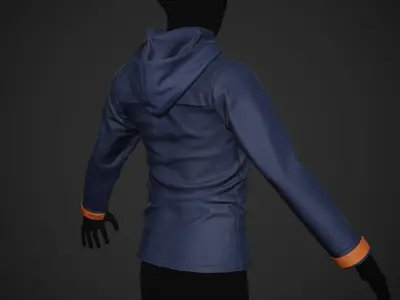 Blue Snowboard Hoodie Style 1 Low-poly 3D model